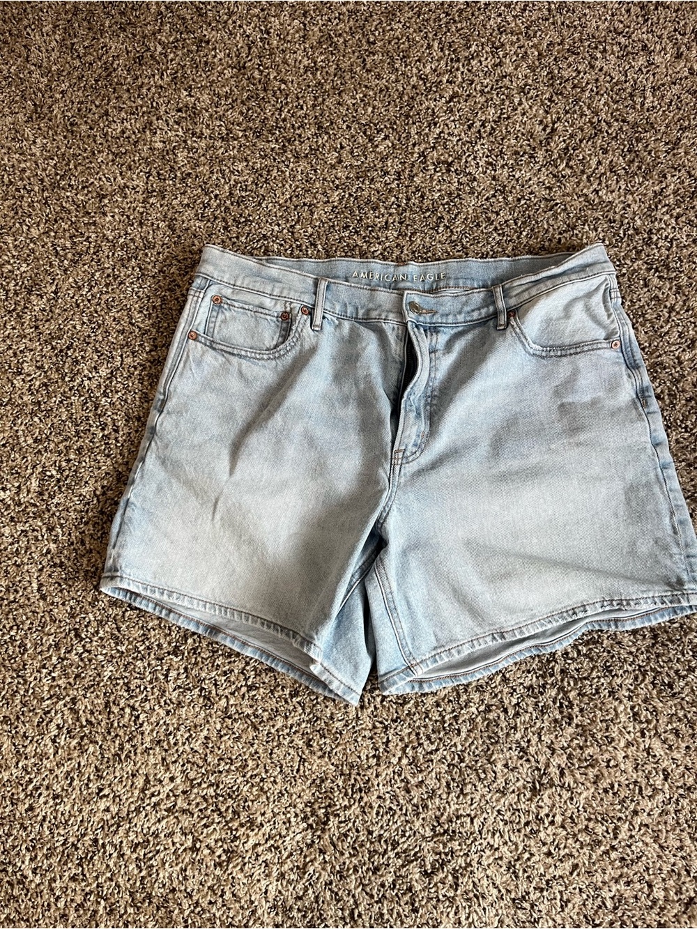 American Eagle Outfitters Light Wash High-Rise Denim Shorts